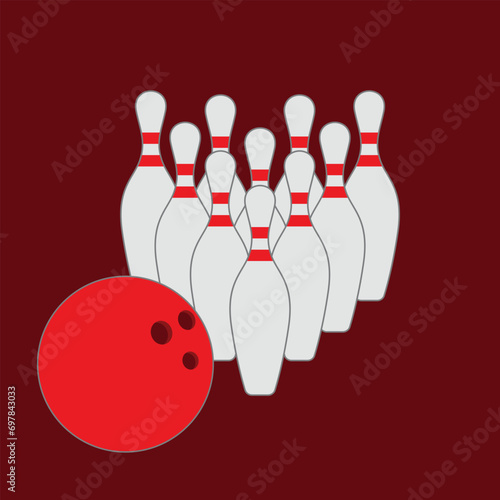 bowling ball and pins