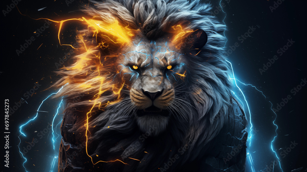 Super lion super strong with lightning Super lion super strong with lightning