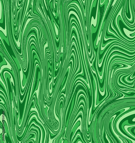 Vector illustration. Abstract wavy background in green and dark green tones. Spring concept. 