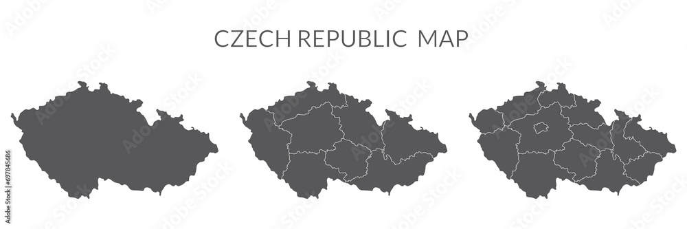 Czech Republic set in grey color