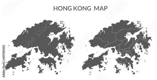 Fototapeta Naklejka Na Ścianę i Meble -  Hong Kong set in grey color