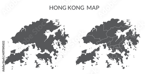 Hong Kong set in grey color