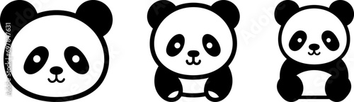 kawaii panda baby cute adorable animal vector photo