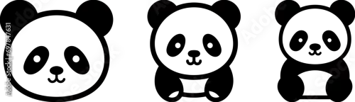 Fototapeta samoprzylepna kawaii panda baby cute adorable animal vector