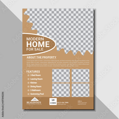 Modern creative luxury real estate flyer design layout,vector illustration a bundle of 3 template in A4 size