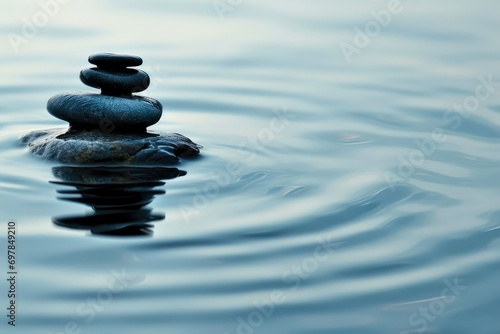 Zen tranquility  minimalist abstract  soothing tones  peaceful balance.