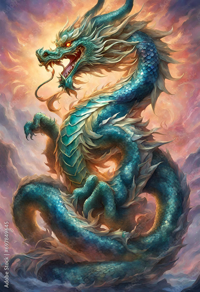 Fototapeta premium chinese dragon statue