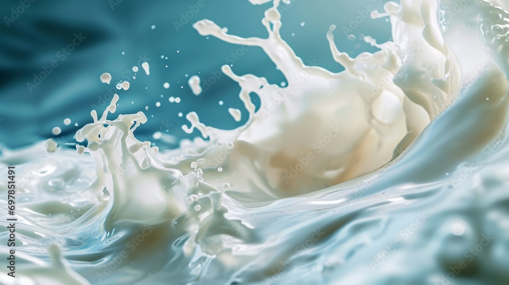 milk splash on blue background milk splash on blue background