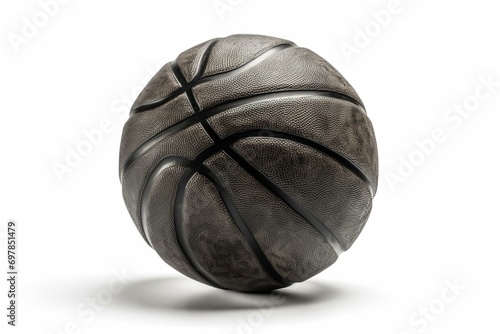 Dark gray basketball isolated on white. Generative AI