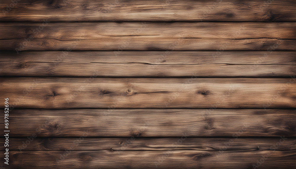 Naklejka premium Close-up Texture of Dark Wooden Planks