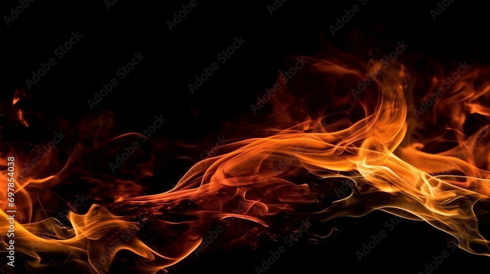 Fire flames on black background. For art work design, banner or backdrop. Flames against a black background. Fire concept. dangerous concept. Art concept. Wave concept. Flame concept. Background conce Fire flames on black background. For art work design, banner or backdrop. Flames against a black background. Fire concept. dangerous concept. Art concept. Wave concept. Flame concept. Background conce