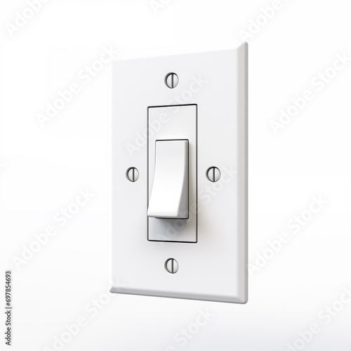 interruptor vertical branco isolado no fundo branco photo