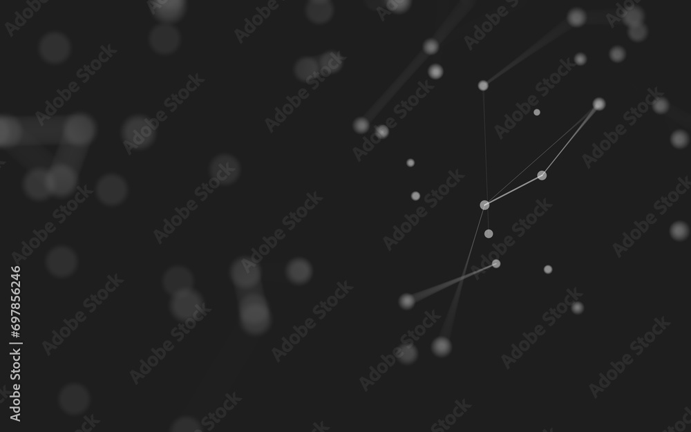 Abstract background. Molecules technology with polygonal shapes, connecting dots and lines. Connection structure. Big data visualization. Abstract background. Molecules technology with polygonal shapes, connecting dots and lines. Connection structure. Big data visualization.