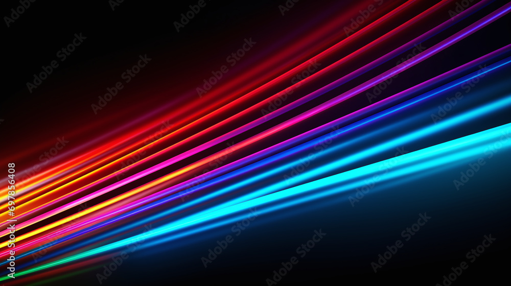 Isolated colorful neon lines on a black background. Abstract colorful neon background Isolated colorful neon lines on a black background. Abstract colorful neon background
