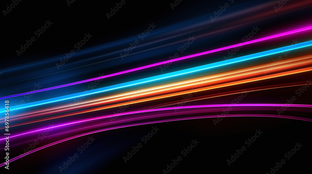 Isolated colorful neon lines on a black background. Abstract colorful neon background Isolated colorful neon lines on a black background. Abstract colorful neon background