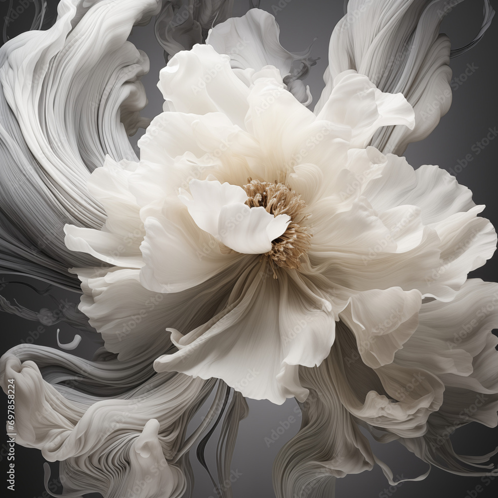 liquid glass flower, abstract generative art liquid glass flower, abstract generative art