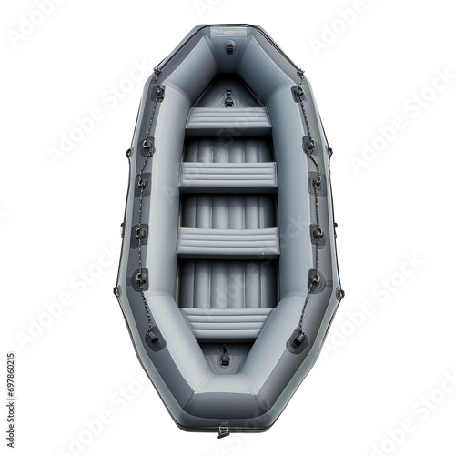 Top View of Gray Inflatable Boat photo