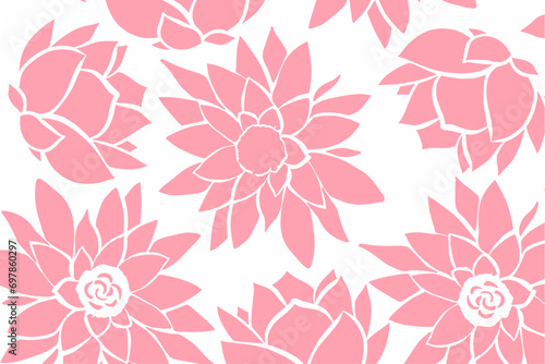 Lotus, flower, pattern, floral, seamless, vector, wallpaper, illustration, decoration, art, nature, design, spring, flowers, leaf, summer, pink, texture, ornament, decor, color, blossom, plant, vintag photo