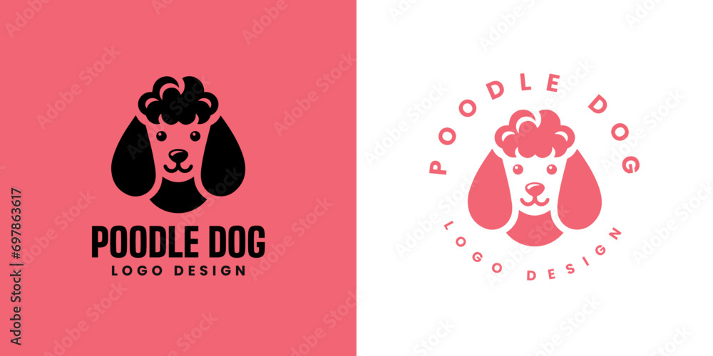 Poodle dog logo design Vector, Cute poodle dog logo templete, silhouette of the dog breed poodle logo, Cute dog logo Poodle dog logo design Vector, Cute poodle dog logo templete, silhouette of the dog breed poodle logo, Cute dog logo