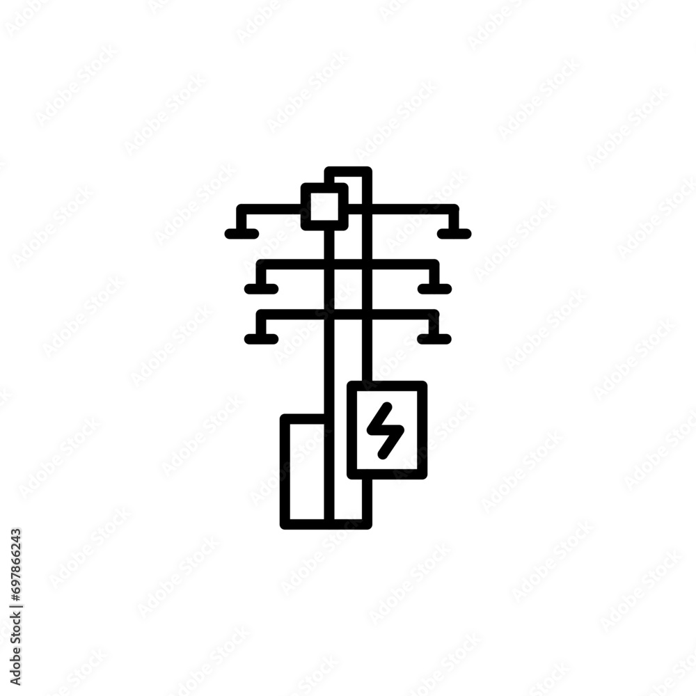 Electrical pylon outline icons, minimalist vector illustration ,simple transparent graphic element .Isolated on white background Electrical pylon outline icons, minimalist vector illustration ,simple transparent graphic element .Isolated on white background