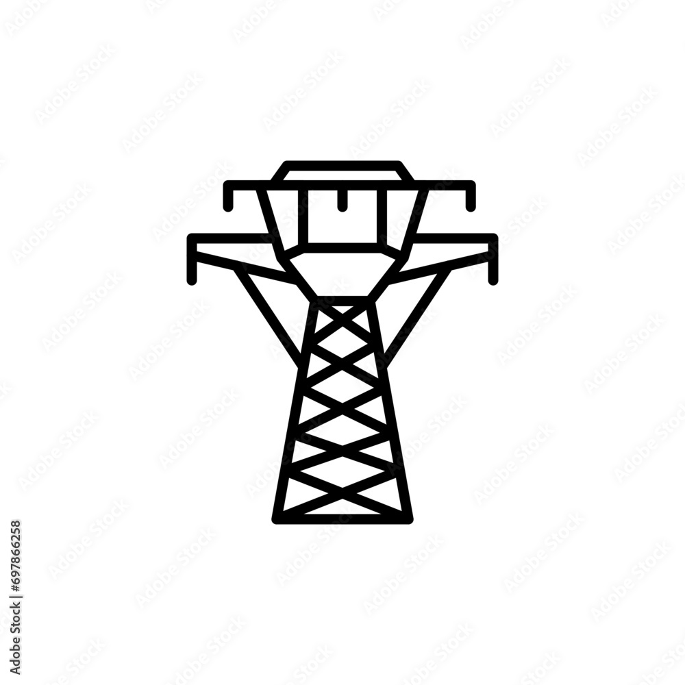 Electrical pylon outline icons, minimalist vector illustration ,simple transparent graphic element .Isolated on white background Electrical pylon outline icons, minimalist vector illustration ,simple transparent graphic element .Isolated on white background
