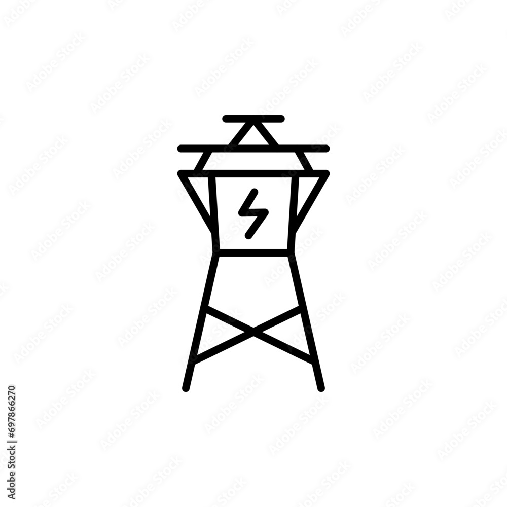 Electrical pylon outline icons, minimalist vector illustration ,simple transparent graphic element .Isolated on white background Electrical pylon outline icons, minimalist vector illustration ,simple transparent graphic element .Isolated on white background