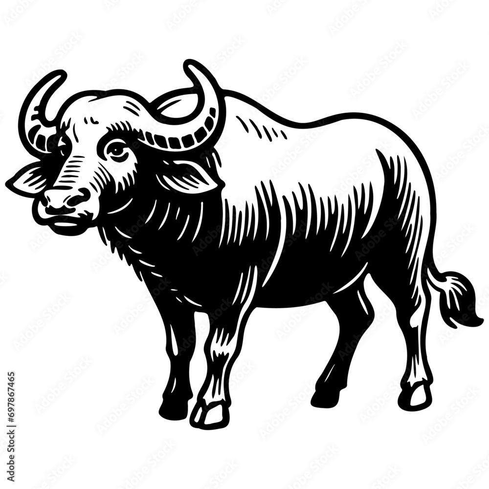 Obraz premium Buffalo Sketch Drawing.