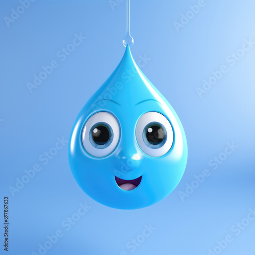 Cute Cartoon Water Drop Rai...