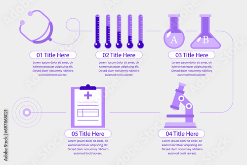 Medical infographic template for presentation with replaceable text.