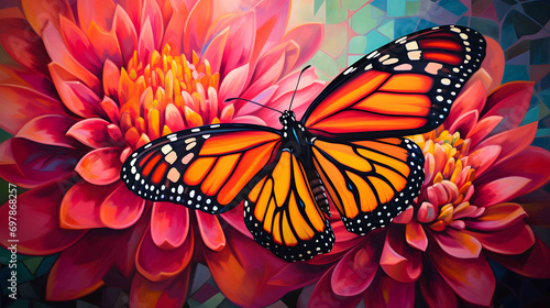 Monarch Butterfly's Floral Fantasy photo