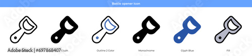 Bottle Opener Icon Set Vector