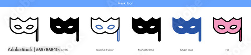 Mask Icon Set Vector