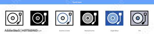 Vynil Icon Set Vector