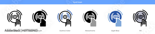 Vynil Icon Set Vector