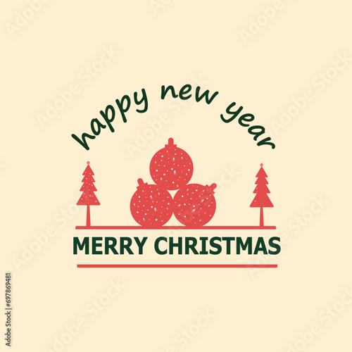 Christmas is really fun with illustrations and tree silhouettes