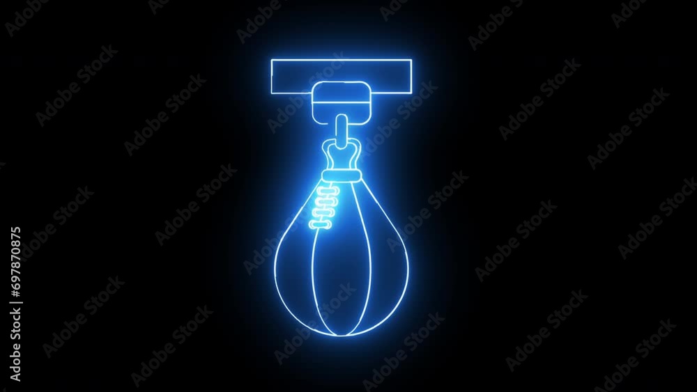 Animated punching bag icon with a glowing neon effect Animated punching bag icon with a glowing neon effect