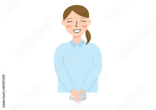 手洗いをする女性