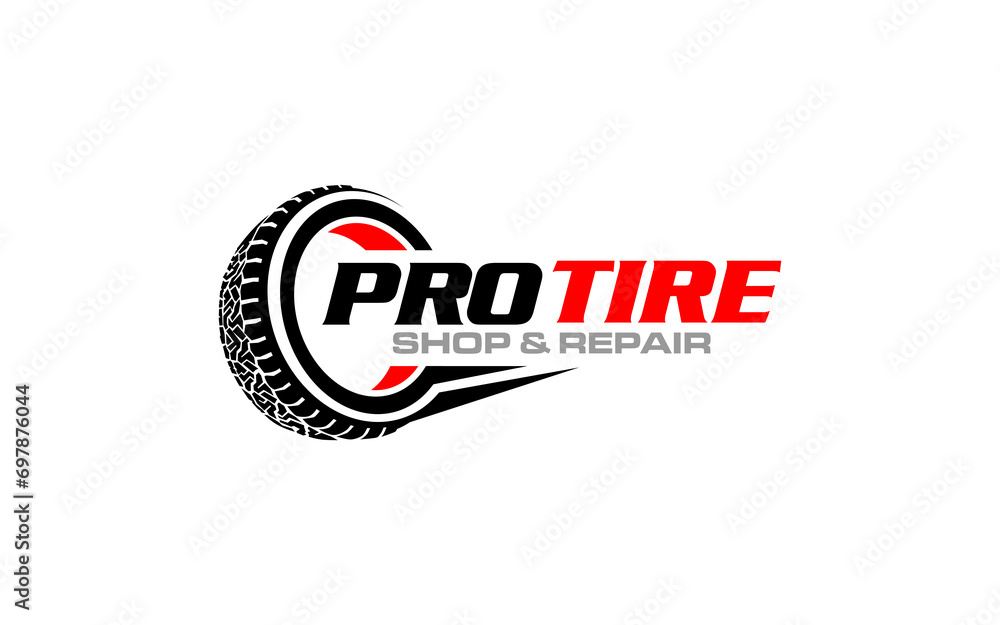 Illustration vector graphic of automotive tires shop and repair service logo design template Illustration vector graphic of automotive tires shop and repair service logo design template