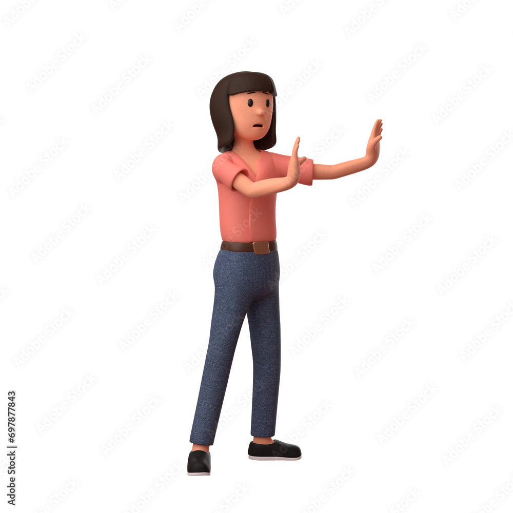 3d businesswoman reject something .3d illustration.3d rendering. 3d businesswoman reject something .3d illustration.3d rendering.