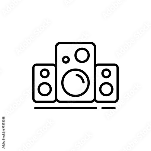 Sound box outline icons, Electronic minimalist vector illustration ,simple transparent graphic element .Isolated on white background