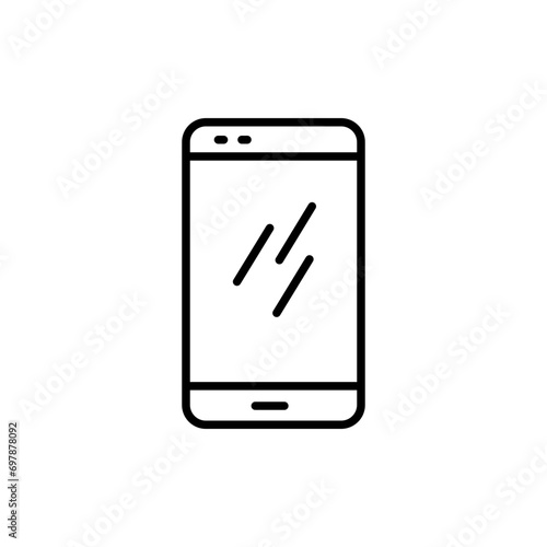 Smartphone outline icons, Electronic minimalist vector illustration ,simple transparent graphic element .Isolated on white background