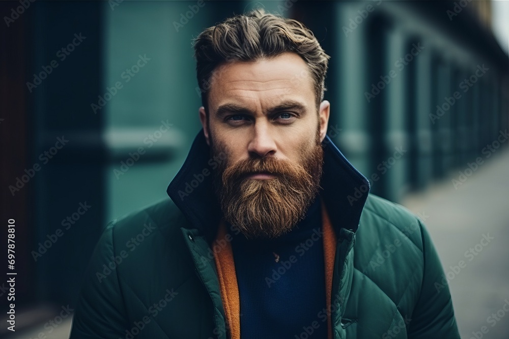 Portrait of a handsome bearded man. Men's beauty, fashion. Portrait of a handsome bearded man. Men's beauty, fashion.