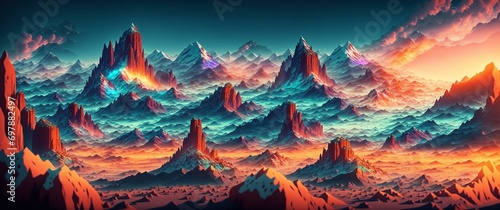 mountain range sunset