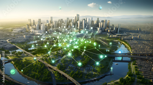 Sustainable Living in the Digital Age with Green Infrastructure that Paving the Way for Smart Cities and Green Spaces in the Concrete Jungle in Urban Growth Chronicles, The Future City Unveiled photo