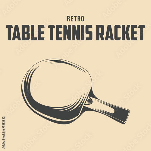 Retro table tennis racket Vector