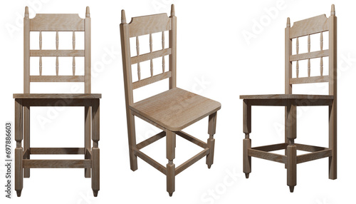 wooden chair isolated