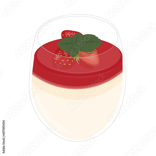 Logo Illustration panna cotta italian dessert in small jars