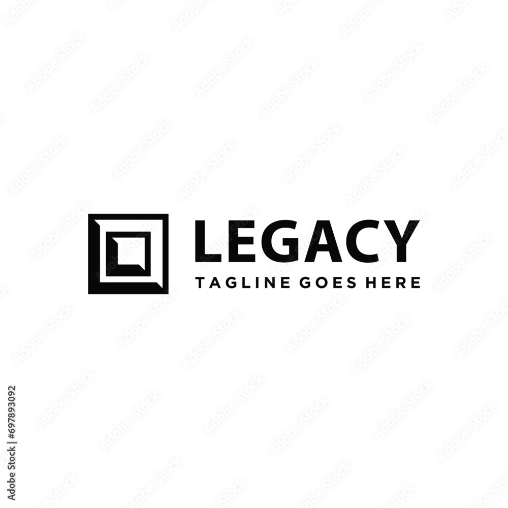 Initial Letter L LL Legacy with Modern Square Geometric Line Art Logo Design Initial Letter L LL Legacy with Modern Square Geometric Line Art Logo Design