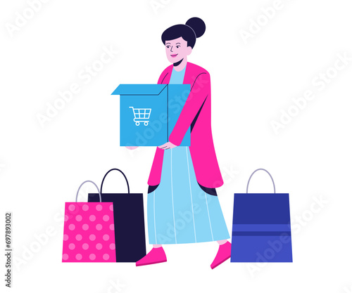 girl with shopping bags