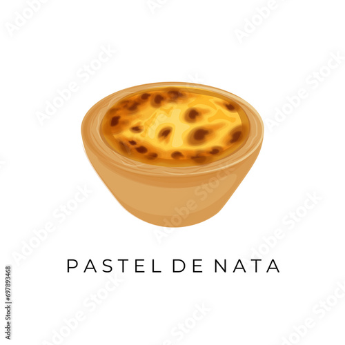 Logo Illustration isolated Portuguese egg tart